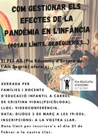XERRADA PER FAMÍLIES I DOCENTS LLAR D'INFANTS