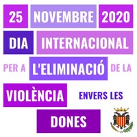 25 Novembre 2020: Dia Internacional per a l'eliminació de la violència envers les dones