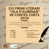 Guanyadors del XVI Premi Literari Vila d'Almenar de Contes Curts 2024