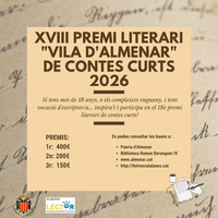Guanyadors del XVIII Premi Literari Vila d'Almenar de Contes Curts 2026